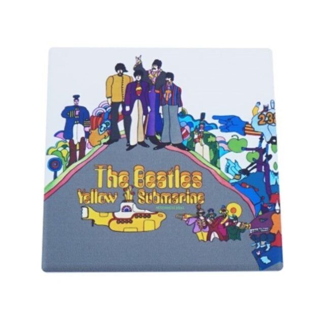 The Beatles Coaster Single - Coaster Singolo Quadrato in Ceramica - (Sottobicchiere Giallo)