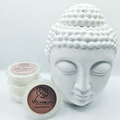 Traditional XL Buddha Head Oil Burner + 4 Complimentary Wax Melts - White AVAILABLE IN 22 SCENTS
