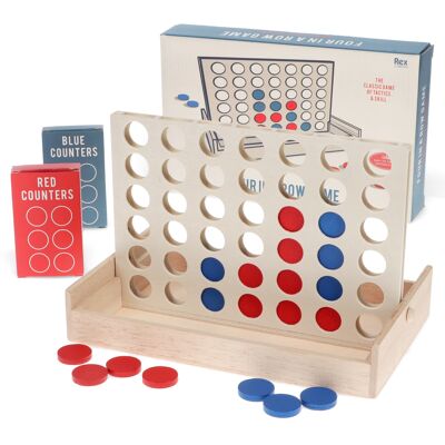 Juego de cuatro en raya de madera