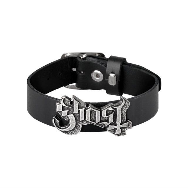 Ghost verstellbares Lederarmband – Logo