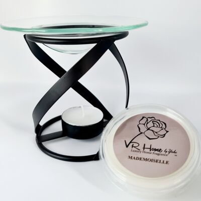 Black and Glass Thick Spiral Luxury Wax Melter + Complimentary Wax Melt AVAILABLE IN 22 SCENTS