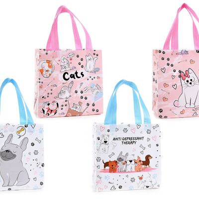 Bolsas de tela no tejida con estampado "Mascotas felices" 14zero3