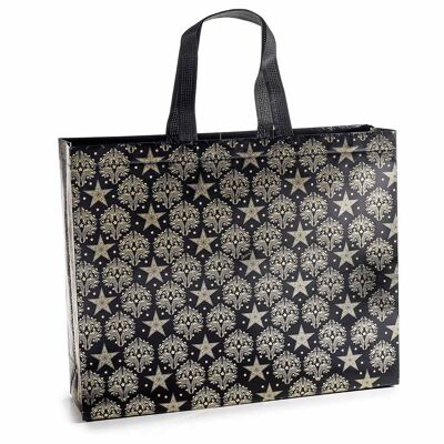 Bolsos grandes de tela no tejida con estampado metálico dorado 14zero3