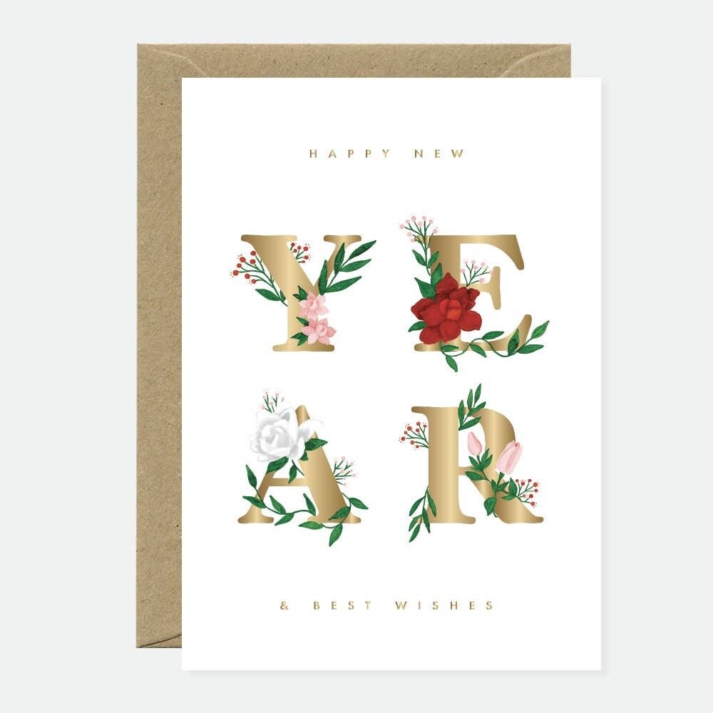 NY Flowers - Greeting card - Gold foil