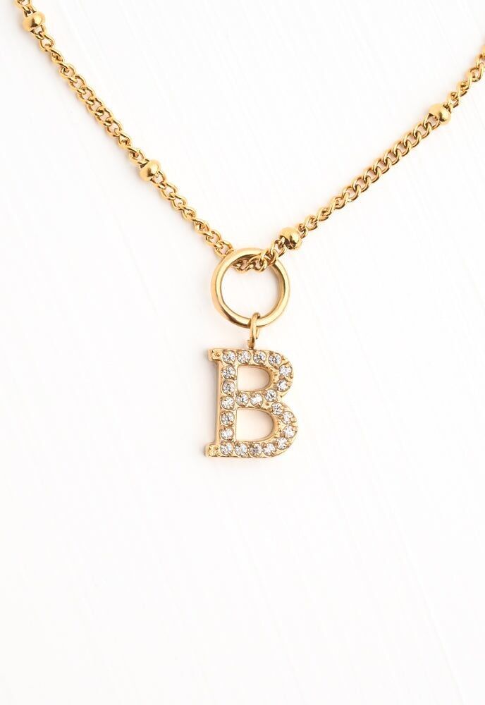 Collana iniziale B con catena in oro