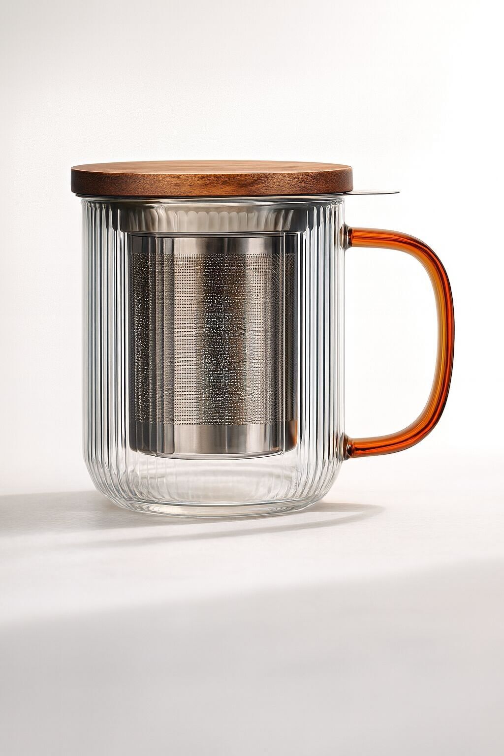 KARL 300ml Teekanne aus bernsteinfarbenem Borosilikatglas mit Henkel