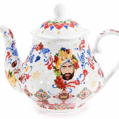 Teiere in porcellana con decori design testa di moro "Gusto mediterraneo" 14zero3