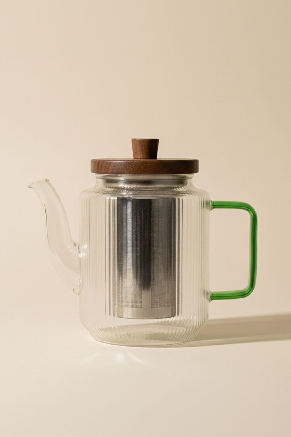 KARL 550ml Borosilikatglas-Teekanne mit Jadegriff