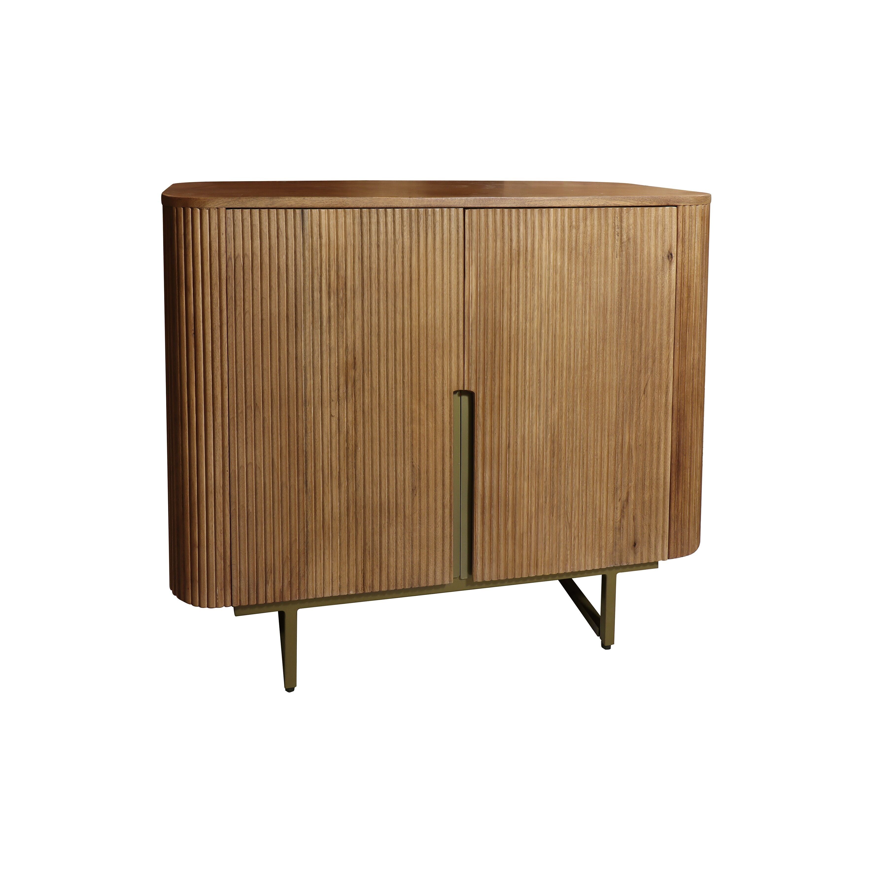 CASSETTIERA IN LEGNO DI MANGO CON GAMBE IN METALLO ORO 95X40X80CM LIMA