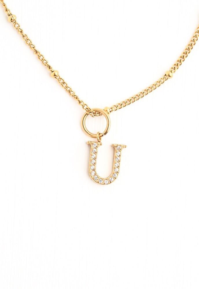 Collana iniziale U con catena in oro
