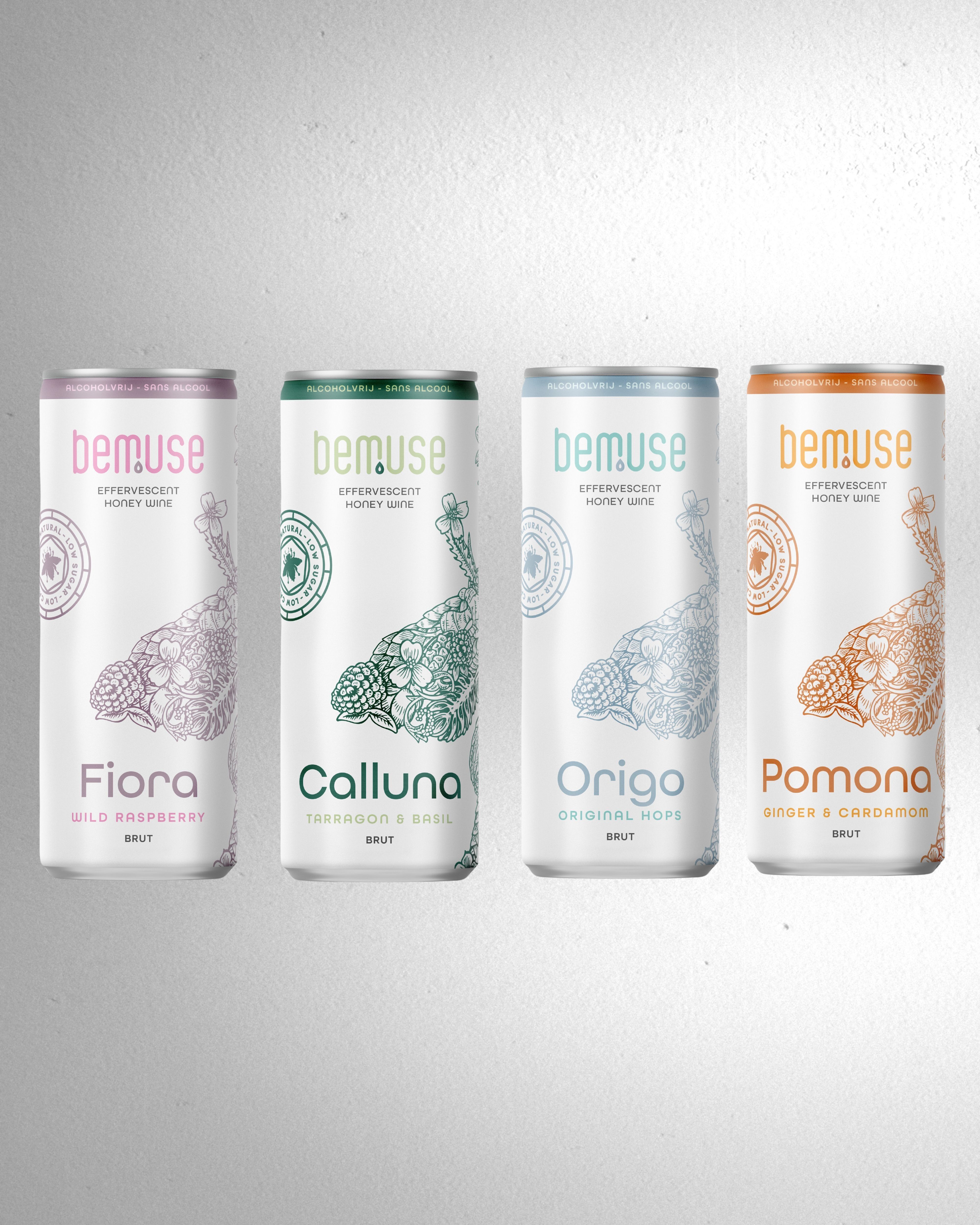 Non Alcoholic Effervescent Honey Wine Mixed Taster Pack 4x250ml