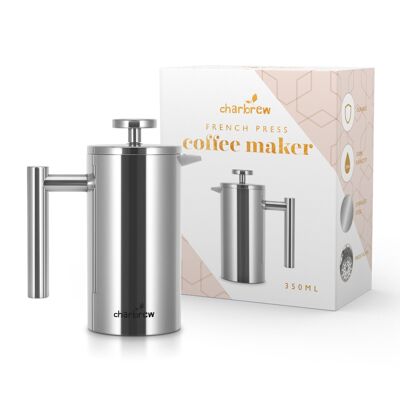 Cafetière à piston en acier inoxydable de Charbrew - Cafetière à piston en acier inoxydable 350 ml