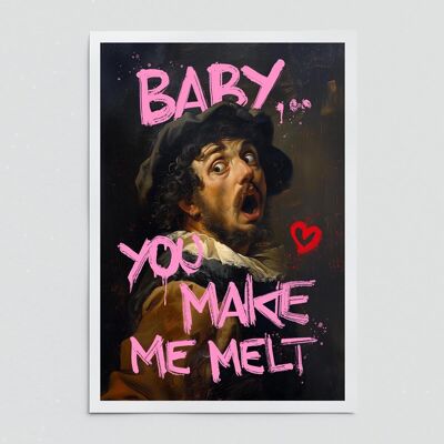 Bébé tu me fais fondre impression d'art