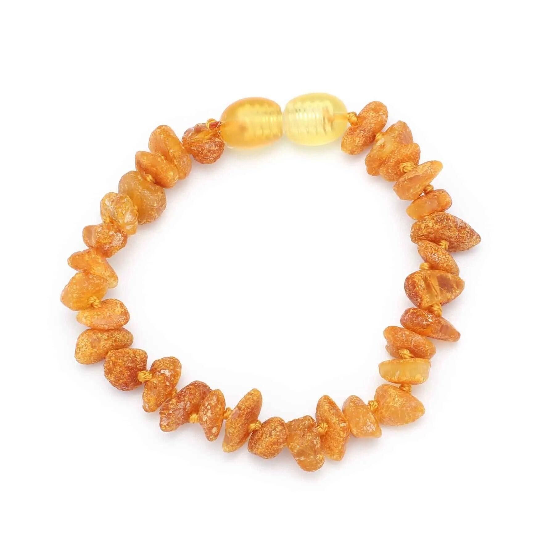 Neonato/bambino – Bracciale in ambra – Chips - Perle grezze - 14 cm - Limone