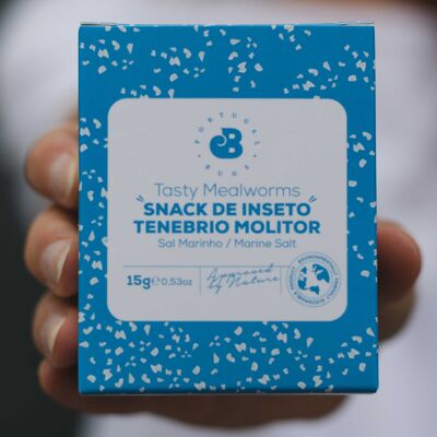 Dried insect snacks - Mealworms with Portuguese Sea salt