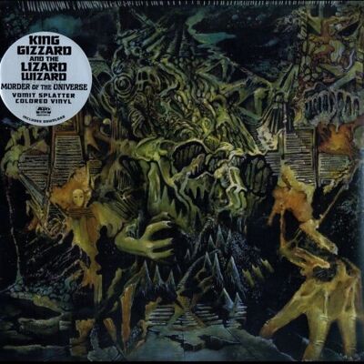 Disco de vinilo LP de King Gizzard & The Lizard Wizard: Murder Of The Universe (vinilo verde transparente con salpicaduras de amarillo mostaza)