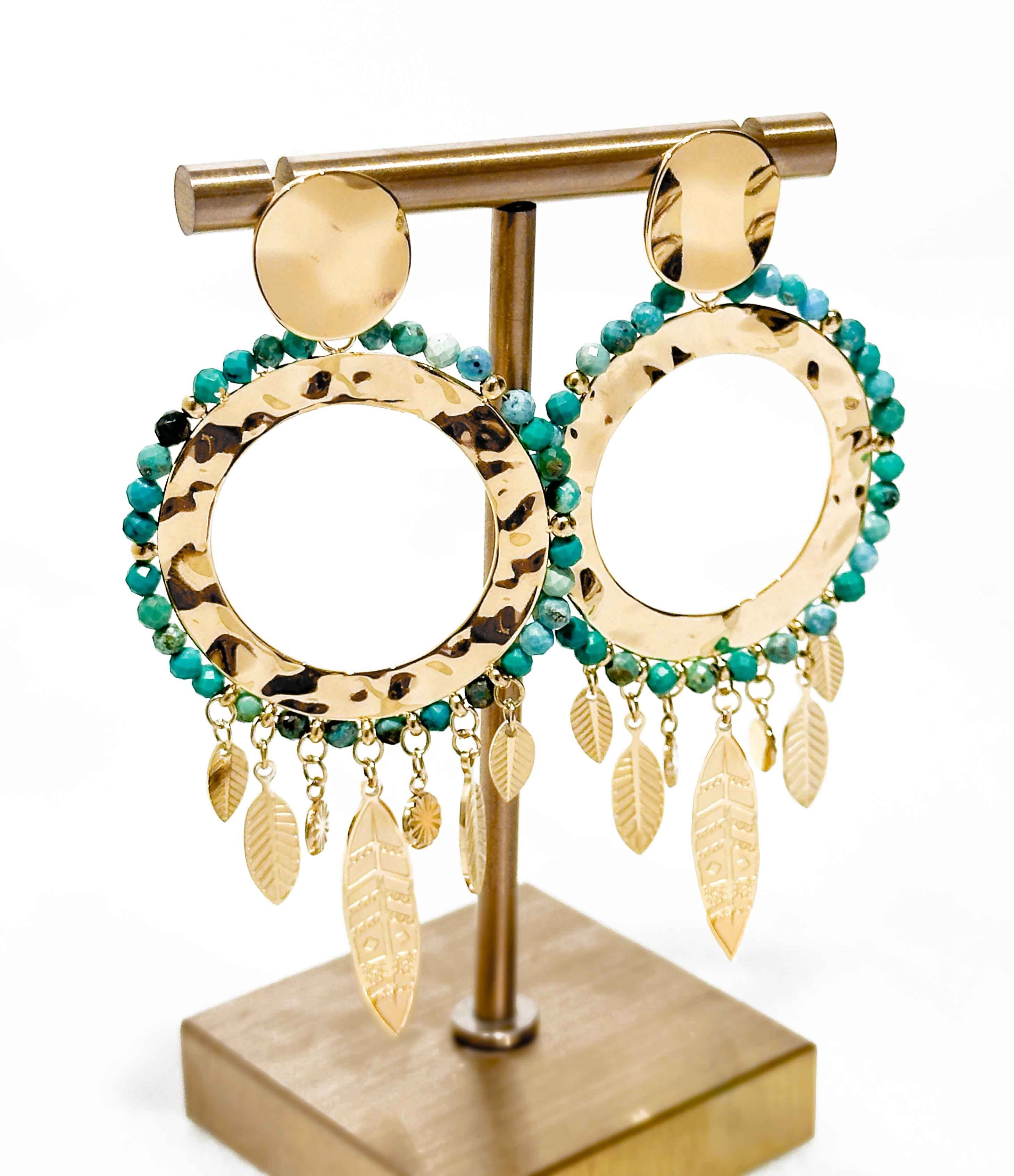 Pendientes de piedras naturales - Acero inoxidable