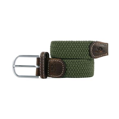 Elastic braided belt Army green