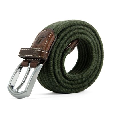 Khaki Green wool-cotton belt
