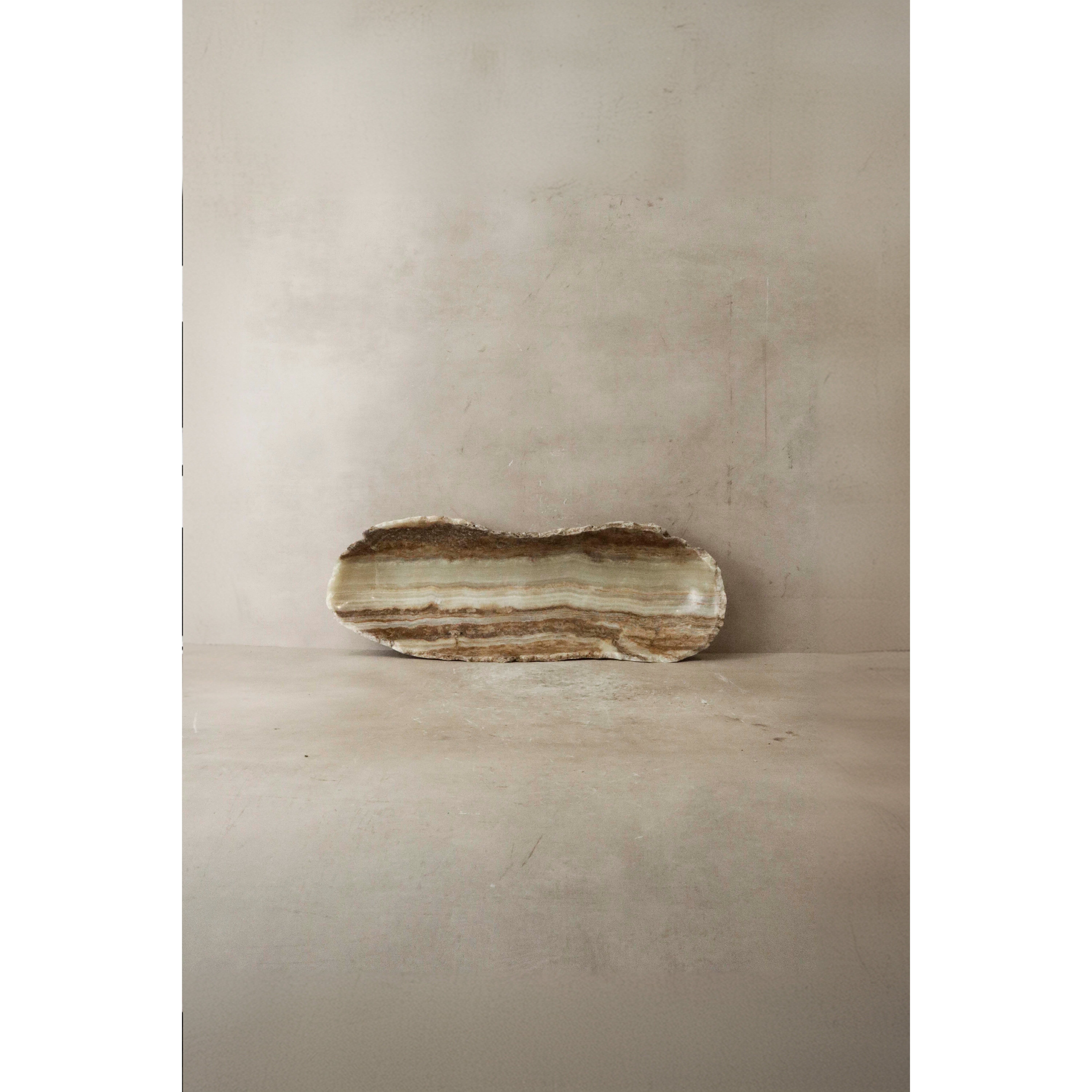 Bol en onyx de qualité supérieure à bord brut n° 10