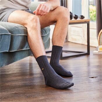 Chaussettes avec Laine de Mérinos Gris Charbon 2