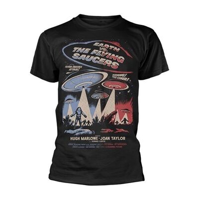 Terra contro Maglietta dei Flying Saucers - Terra contro.I dischi volanti - Poster (Nero)