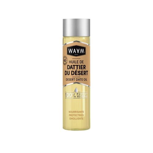 WAAM cosmetics – Huile végétale de Dattier du Désert BIO – 100% pure et naturelle – Première pression à froid – Huile nourrissante, régénérante, protectrice – Soin pour peau et cheveux – 100ml