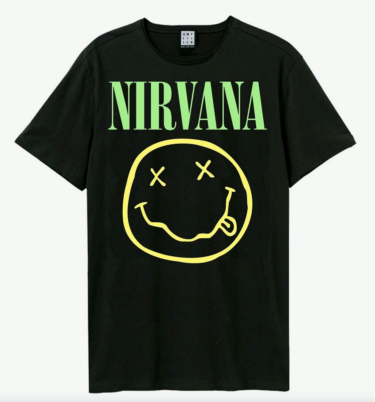 Nirvana T Shirt - Smiley Green Neon Amplified Vintage