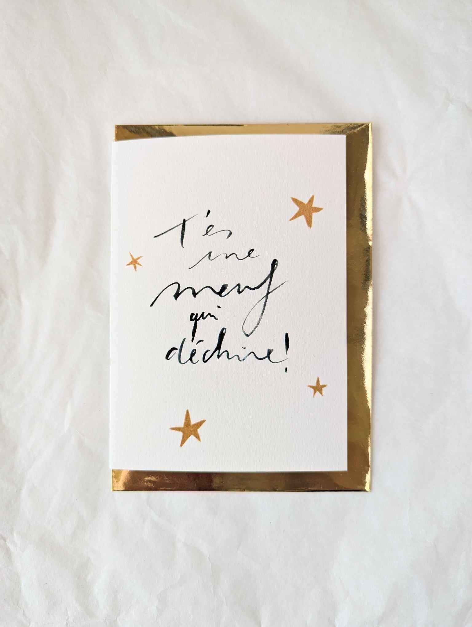 Carte "T'es une meuf qui déchire"