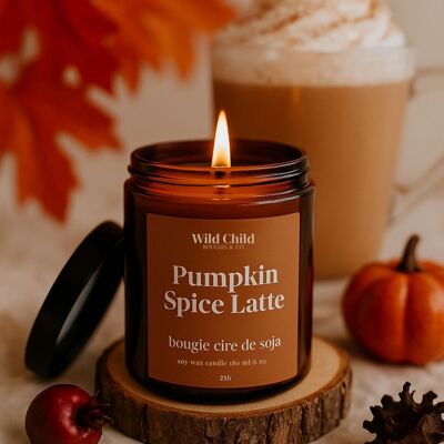 "Pumpkin Spice Latte" - Bougie naturelle parfumée - 25H