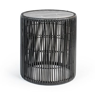 Table basse ronde noire ø 34x41h cm