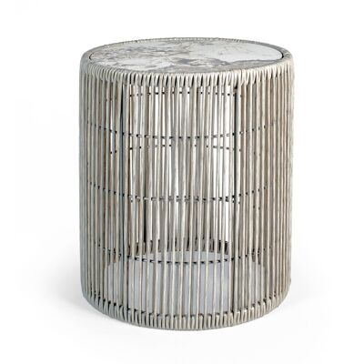 Table basse ronde grise ø 34x41h cm