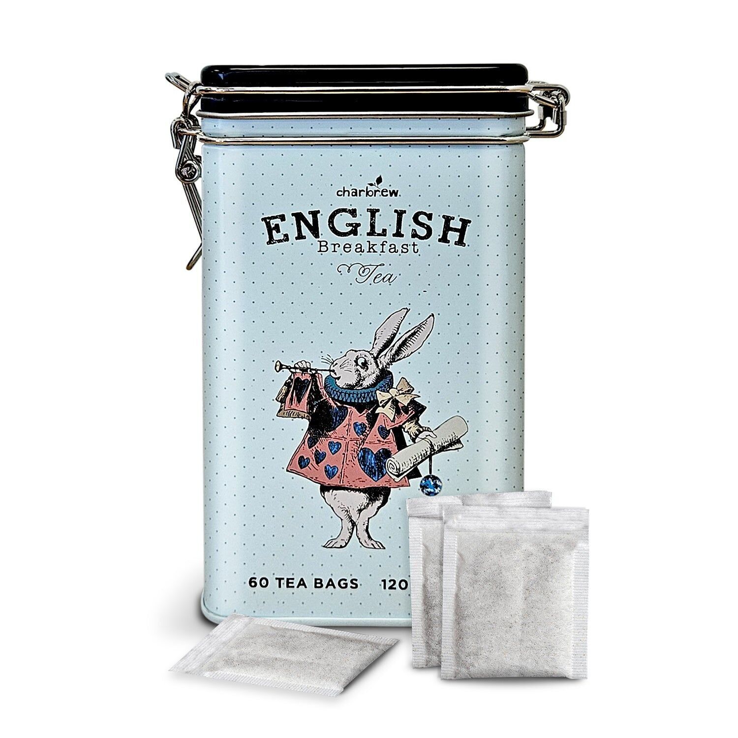 Blue Rabbit Alice English Breakfast Tea Tin von Charbrew - Alice im Wunderland Blue Rabbit Tin English Breakfast Tea 60 Teebeutel