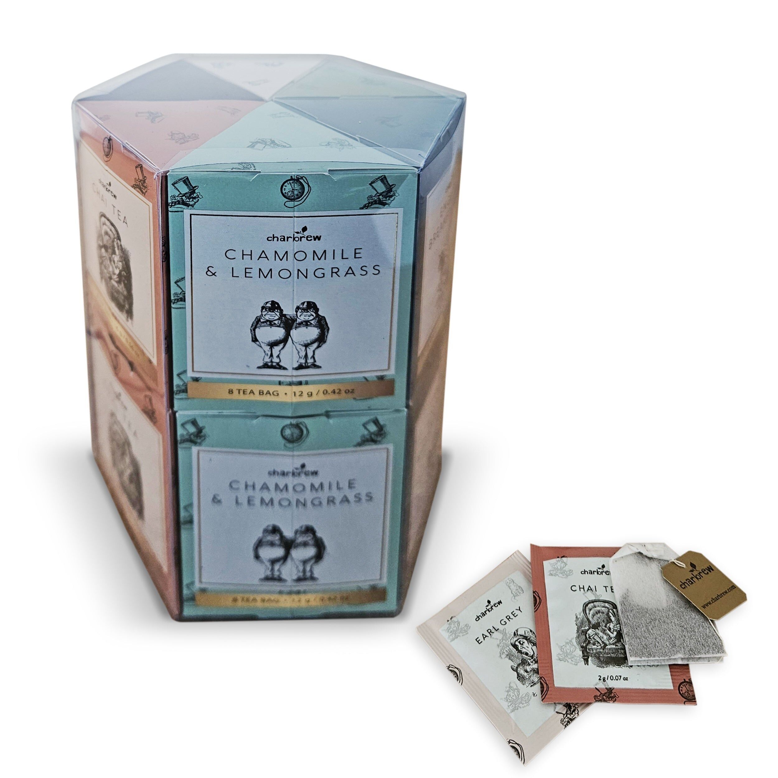 Alice nel paese delle meraviglie Double Hex Tea Gift Set di Charbrew - Alice nel paese delle meraviglie Tea Gift Set 96 bustine di tè miste