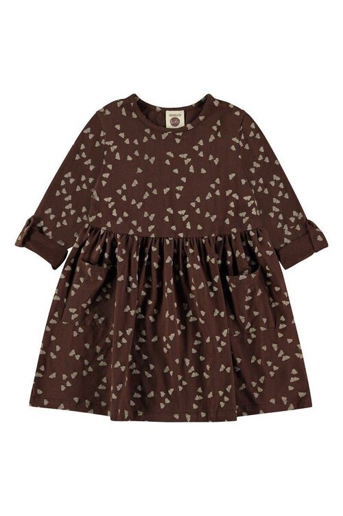 Sally oversize dress with pockets in brown
