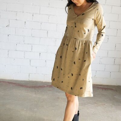 Robe Giorgia à manches raglan beige pluie sidérale