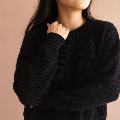 Pull Gyra cosmos noir coton bio