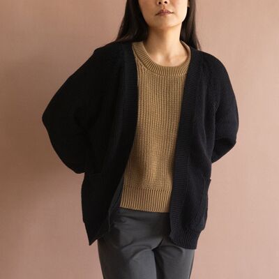 Gilet long Giola cosmos noir