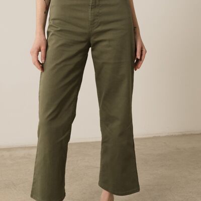 Pantaloni da marinaio in cotone riciclato Hani in verde