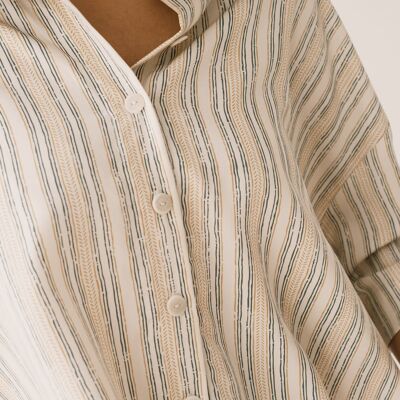 Hallow Tencel oversized trace print shirt