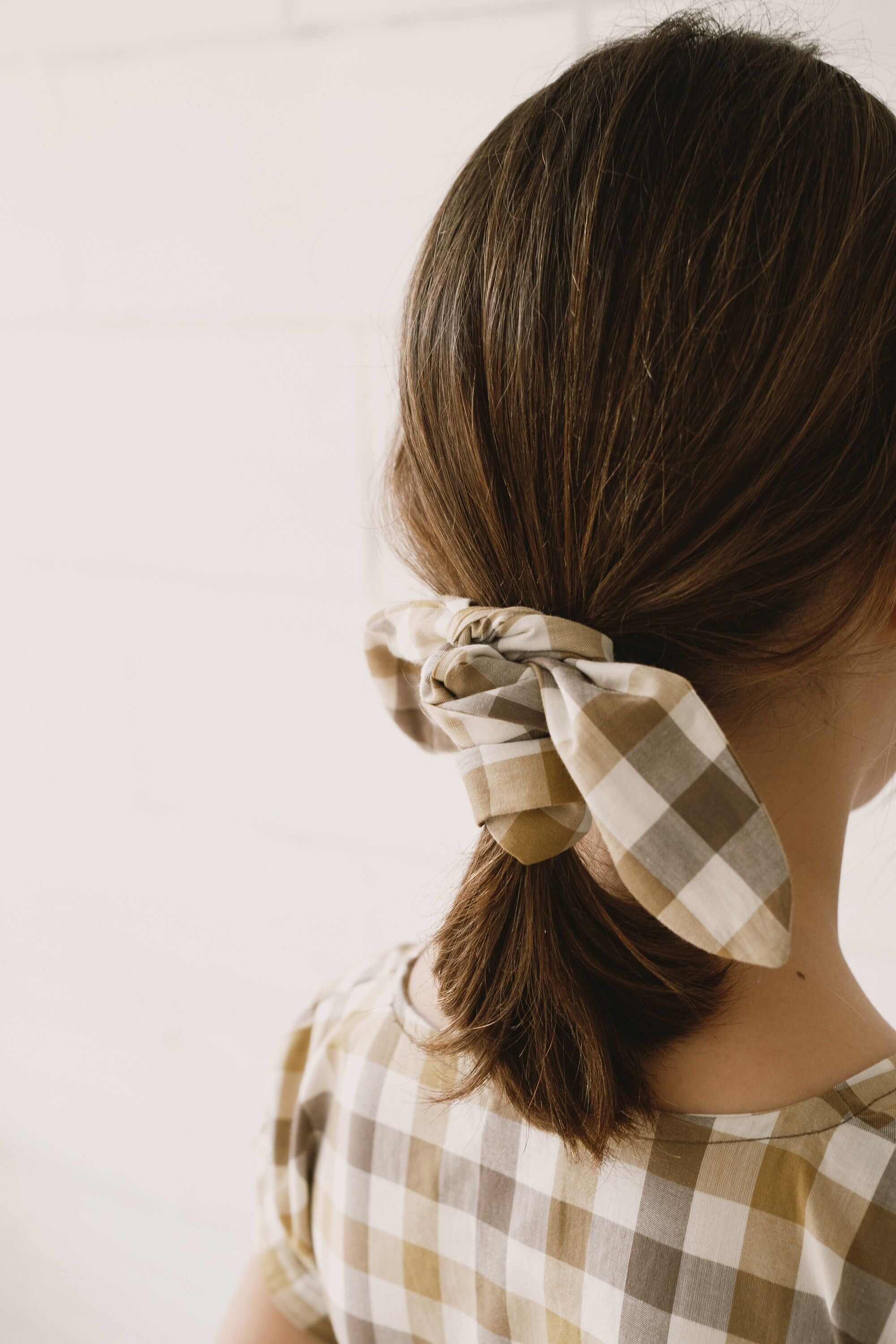 Gingham-Stirnband aus Bio-Baumwolle