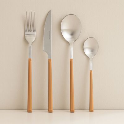Set posate Colorama 24 pezzi in acciaio inox nocciola