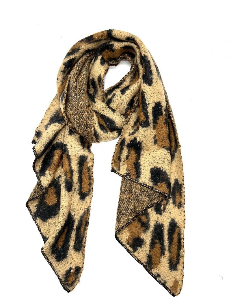 RH-2217 Spitzenschal mit Leopardenmuster