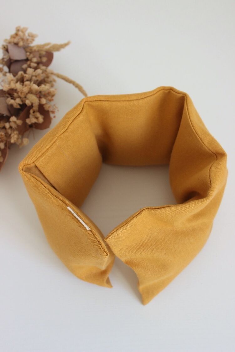 Bouillotte cervicales en graines de lin - Lin jaune moutarde