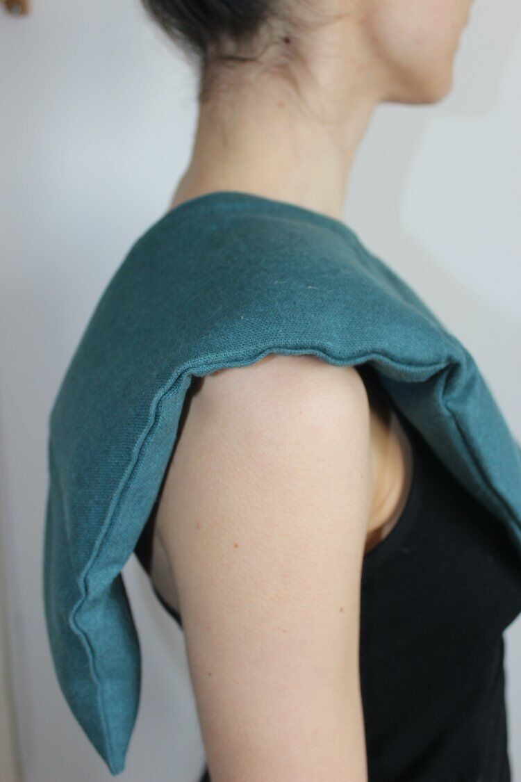 Flaxseed cervical hot water bottle - Fir green flax