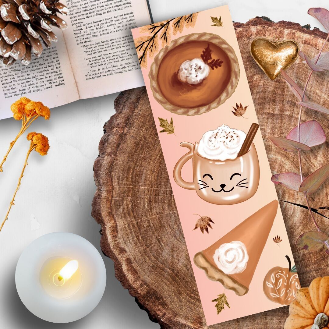 Segnalibro autunnale "Piccoli piaceri autunnali" 18X6cm