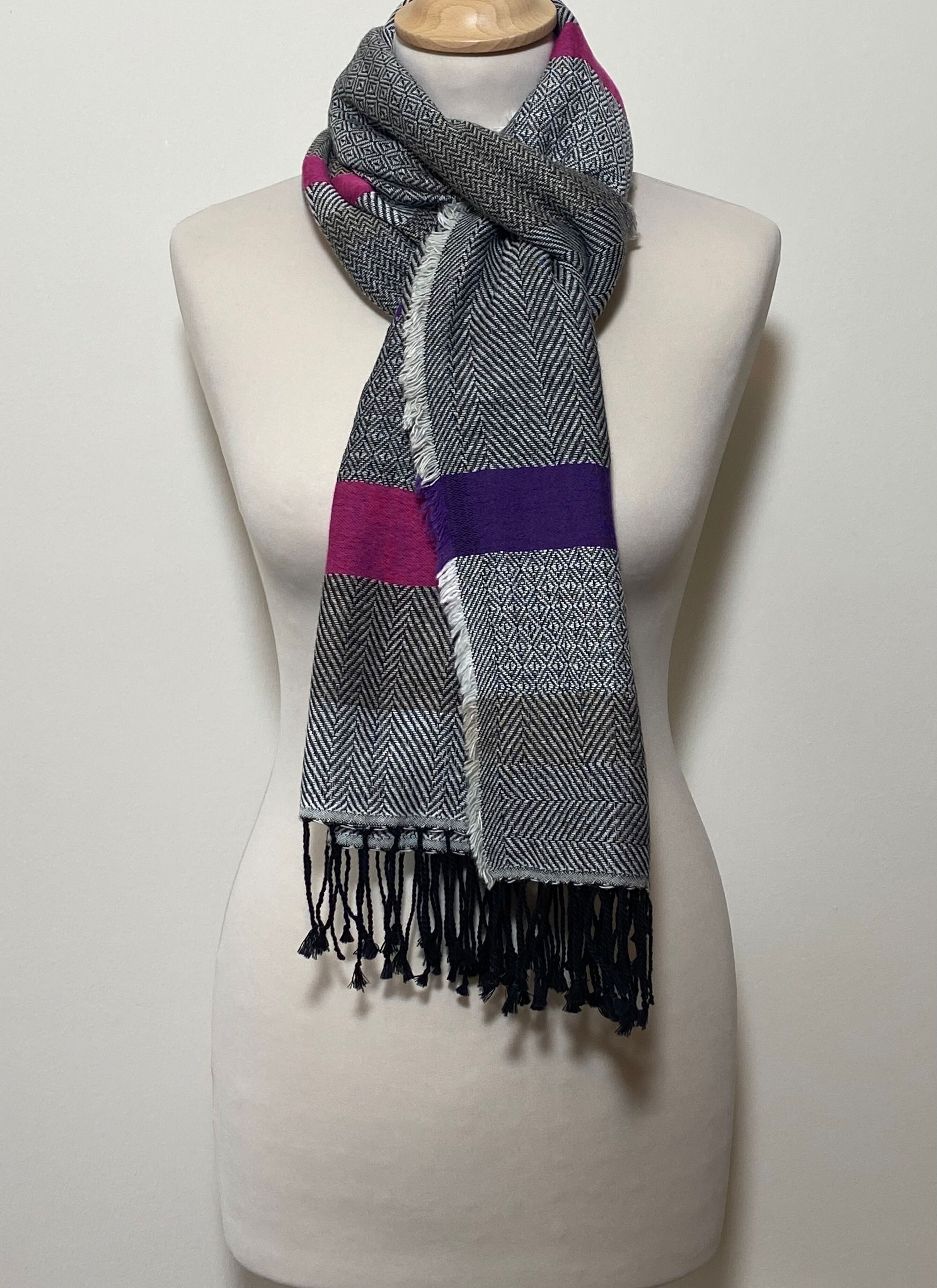 Sciarpa 100% lana - grigio - (190x70cm) - HAJJARAH