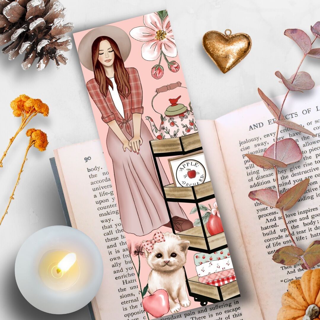 Herbstliches Leselesezeichen "Tea Time" 18X6cm