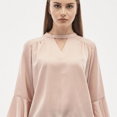 Blouse en TENCEL™ Lyocell avec manches 3/4 volantées