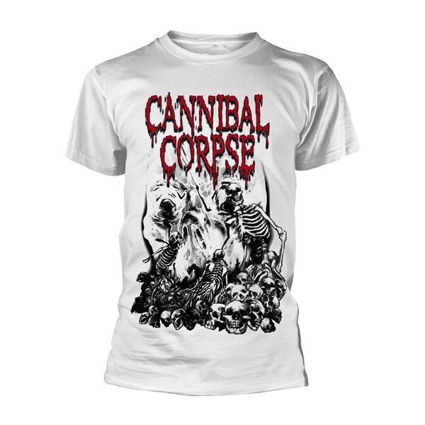 Cannibal Corpse T-Shirt - Totenkopfhaufen (Weiß)